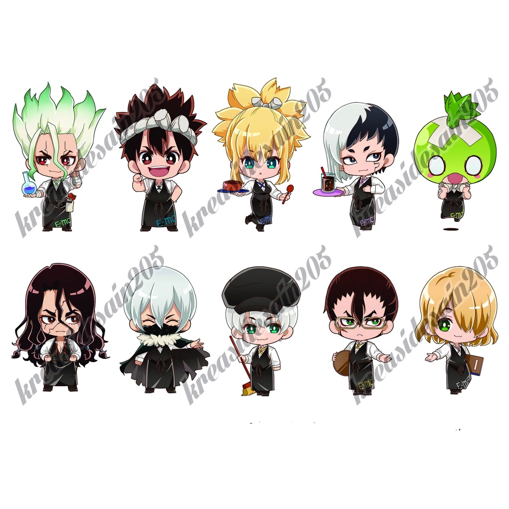 Dr Stone/ stiker anime/stiker laptop /stiker / chibi /stiker motor/stiker sepeda /stiker mobil /stik
