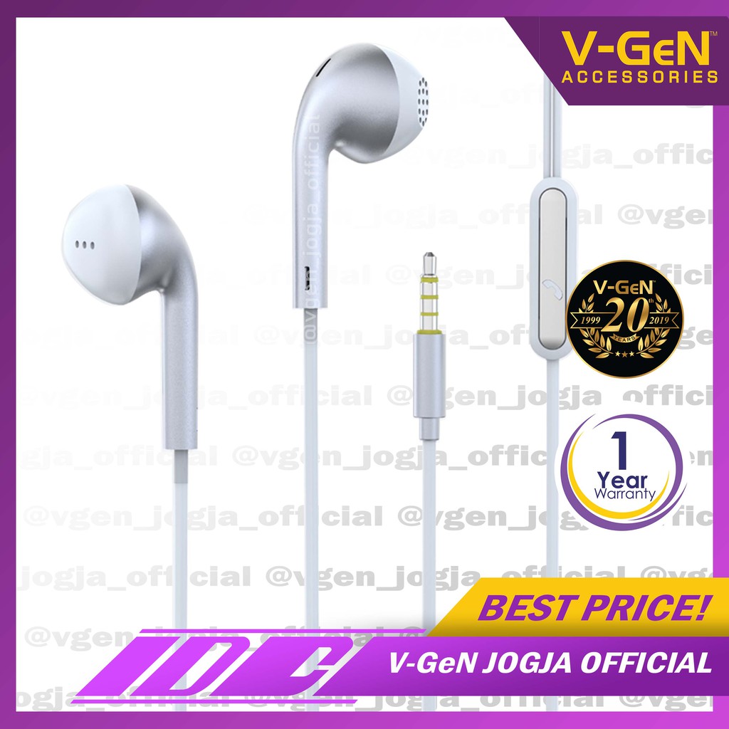 Handsfree V-GeN VEP1-19 Wired Earphone Headset Original Extra Bass