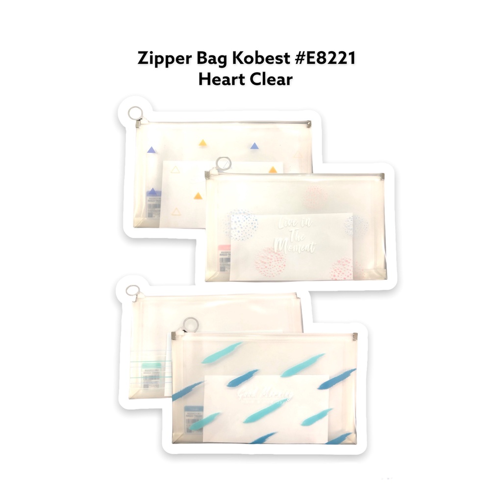 

Zipper Pocket KoBest #E8221 Zipper Bag KoBest Heart Clear Ukuran A5 – Satuan SHESB
