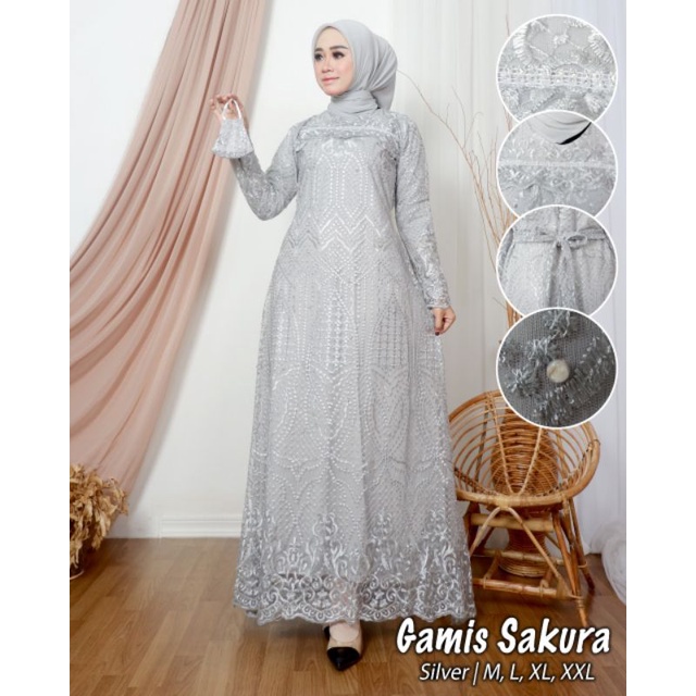 GAMIS SAKURA // BAHAN TILLE FULL PREMIUM // By Lefi Choto