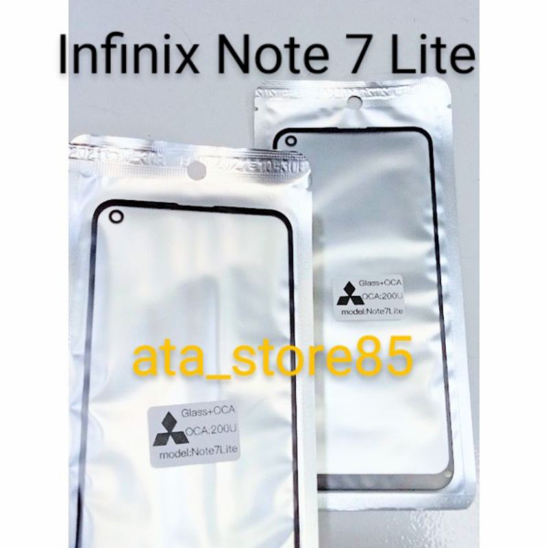 Kaca Depan Infinix Note 7 Lite | Note7 Lite Kaca LCD TS TC Touchscreen Glass LCD+Lem Plus Oca Kering Original