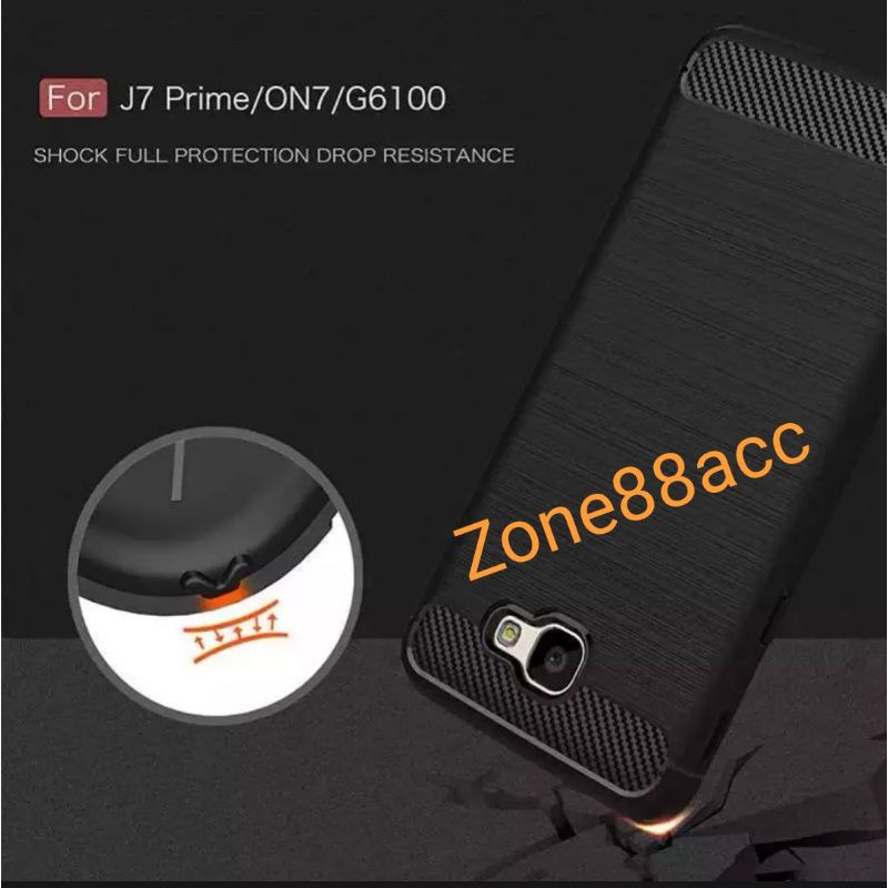 Silicon Case SAMSUNG J7 Prime ON7 G6100 Softcase iPAKY Carbon Casing Cover TPU