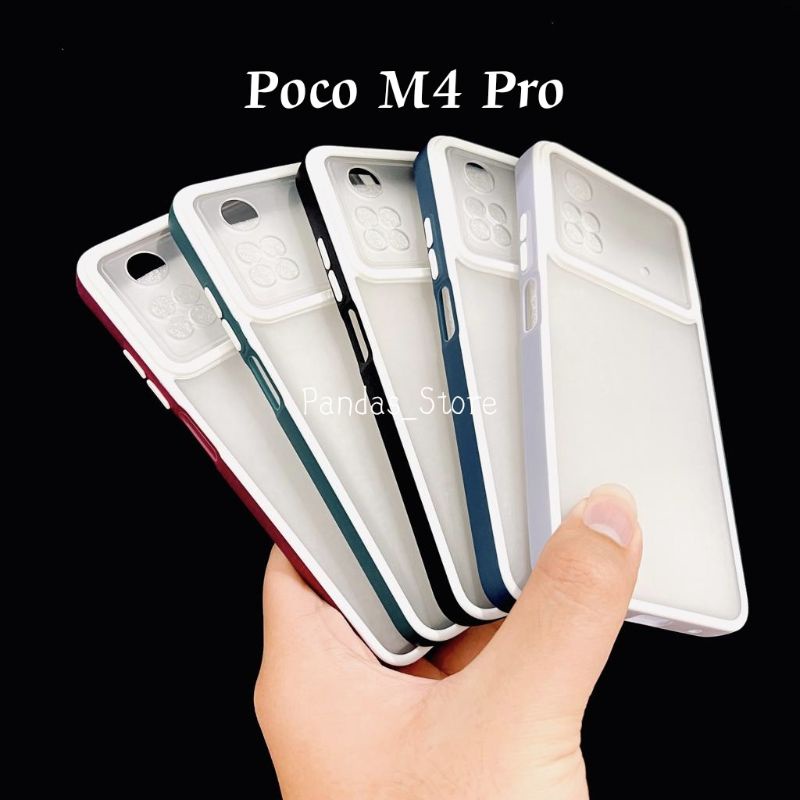 Pro Hybird Poco M4 Pro Softcase Halus dan Elegan / Pinggiran Garis Putih Keren (Pandas)