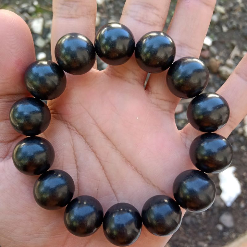 Gelang Kayu Galih Kelor Hitam Asli Size 16mm ORGINAL!!!