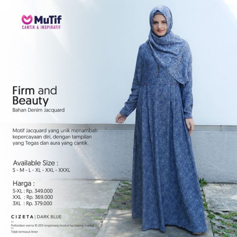 Gamis Original MUTIF CIZETTA DENIM JACGUARD