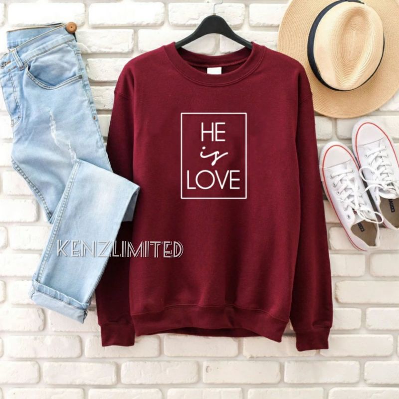 SWEATER BASIC PRIA WANITA (HE IS LOVE)