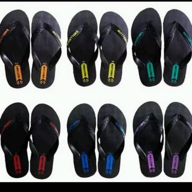 Sandal capit Swallow hitam SWALLOW Black Pearl M02 1 pack isi 6 pasang Sendal cewek cowok dewasa