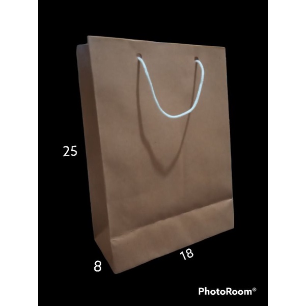 

Paper bag polos ukuran 18x8x25/pxlxt free sablon
