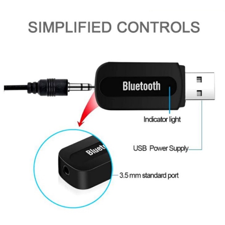 BAJ USB Bluetooth Audio Receiver CK02 USB wireless speaker musik HP 3.5mm reciever adapter kabel perangkat aux