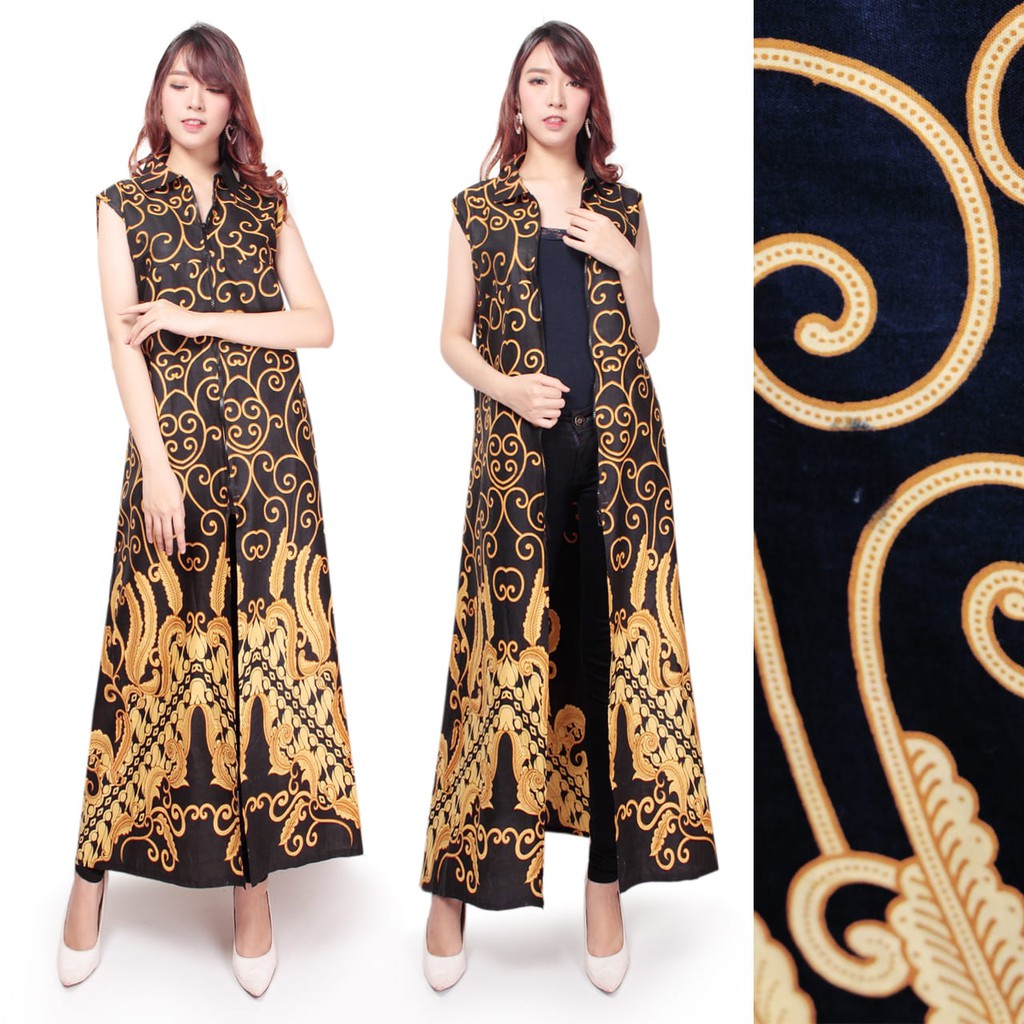 Jolita Blazer 2in1 batik dress maxi panjang wanita fit to XL