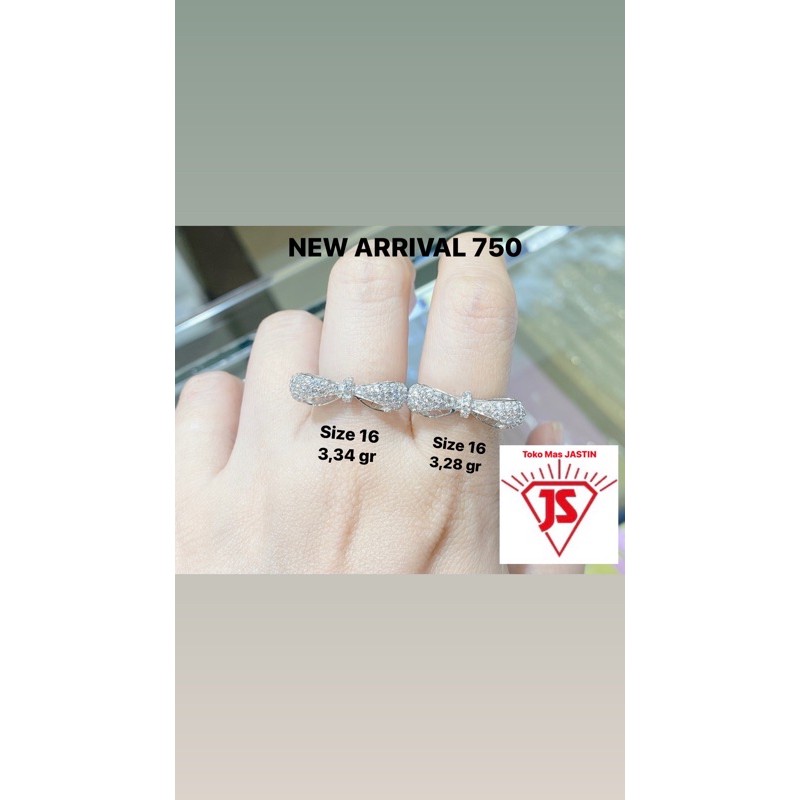 cincin pita emas putih kadar 750