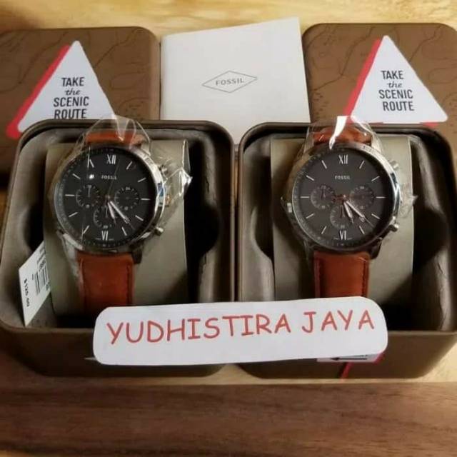 Fossil FS5408 Nautra Chronograph Jam Tangan ORIGINAL Light Brown-Leather