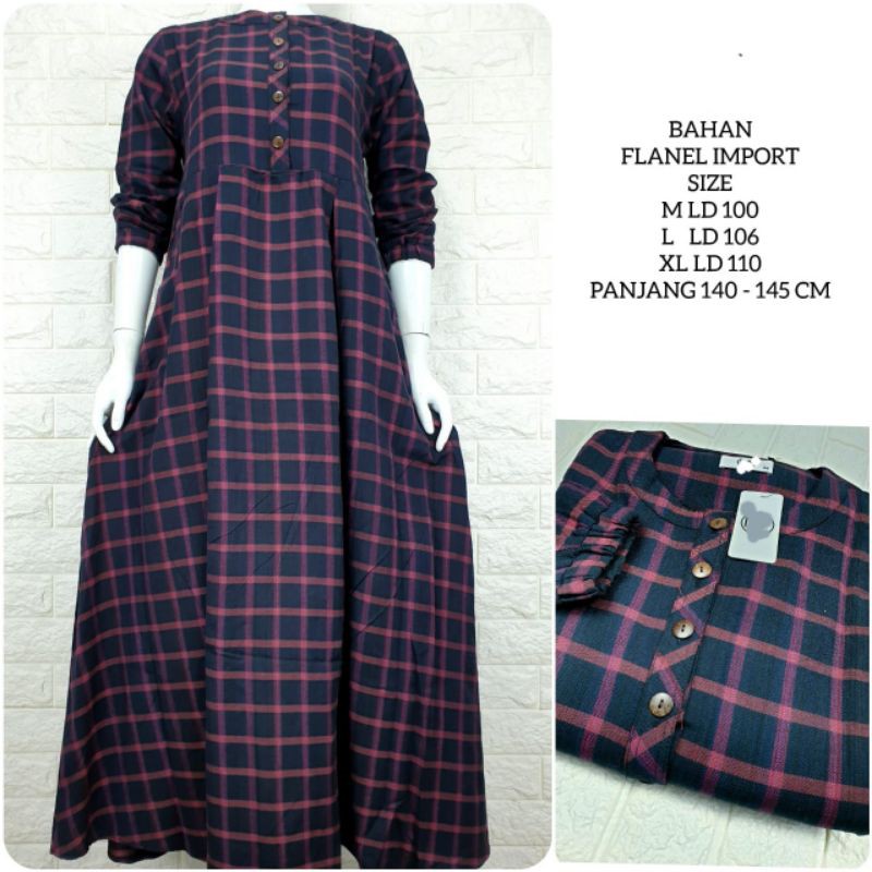 gamis flanel casual|gamis flanel|flanel import
