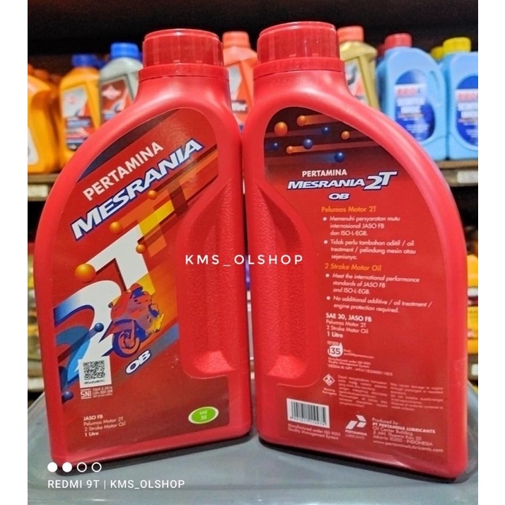 Oli Samping Mesrania 2T OB ( SAE 30 ) dan FB ( SAE 20 ) 1 Liter Oli Pertamina 1000 ml (Asli)