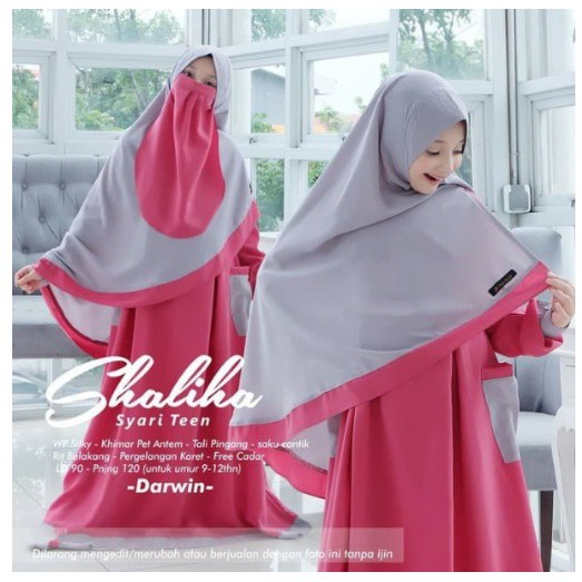 BAJU GAMIS ANAK PEREMPUAN 1 SET TERBARU + HIJAB + CADAR