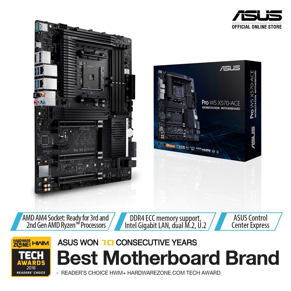 ASUS PRO WS X570-ACE | AMD AM4 X570 ATX Workstation Motherboard