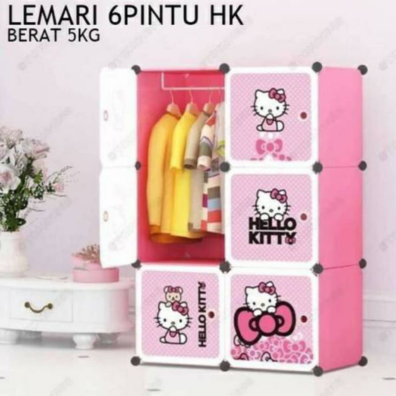 Lemari 6 kolom portable lemari 6 pintu karakter