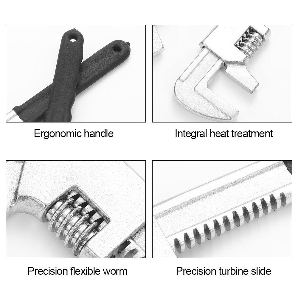 Solighter Adjustable Spanner Kamar Mandi Multifungsi Flex Head Repair Set Kunci Pipa Pembukaan Besar Pipe Clamp Tang