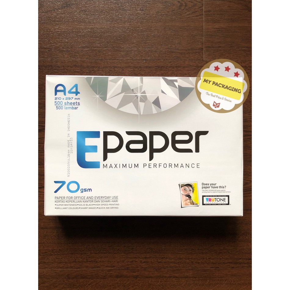 

Langsung Order Kertas HVS A4 70gsm EPAPER 210 X 297 mm Diskon
