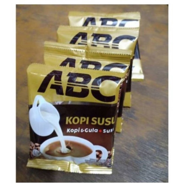 

ABC KOPI SUSU/Kopi&Gula+Susu/1 Renceng (10 pcs)