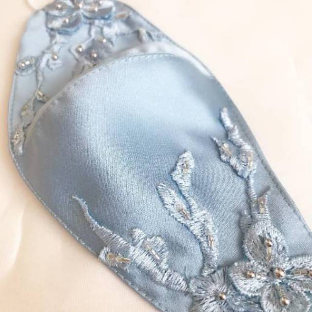 Masker kain premium dusty blue