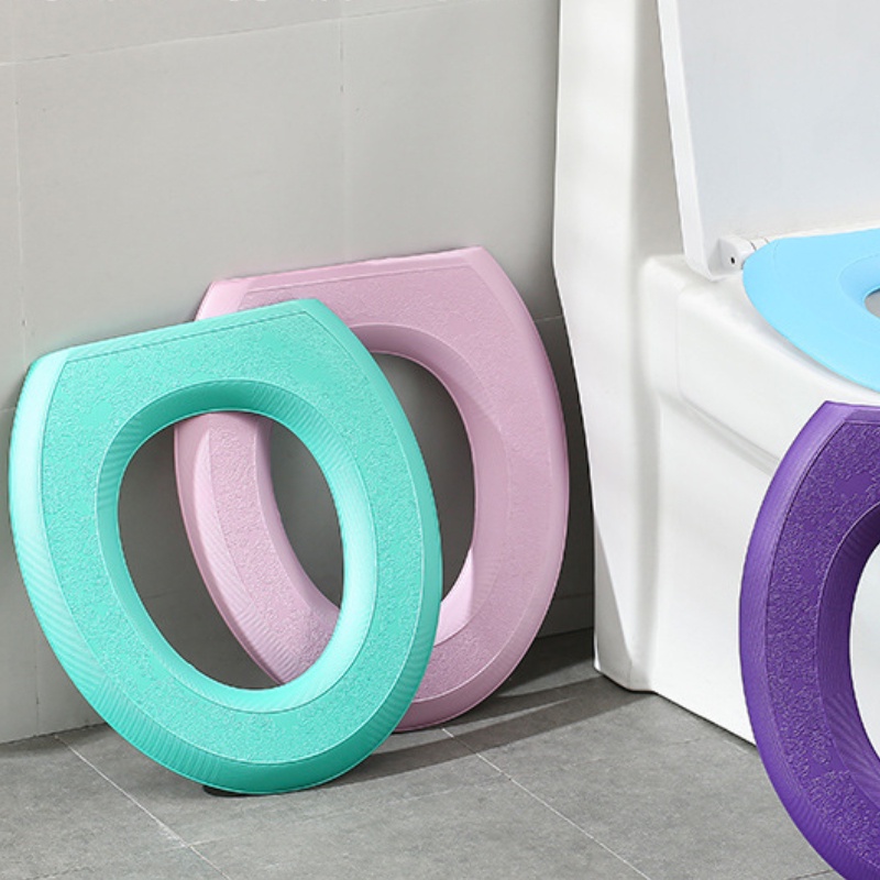 Cover Dudukan Toilet Bahan Busa Eva Tebal 4 Warna Anti Air Dapat Dicuci Dengan Lem