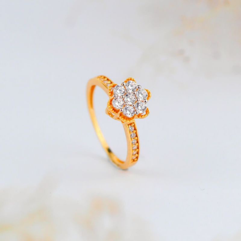 Cincin Emas Listring Bunga Full Mata - Toko Emas Gadjah