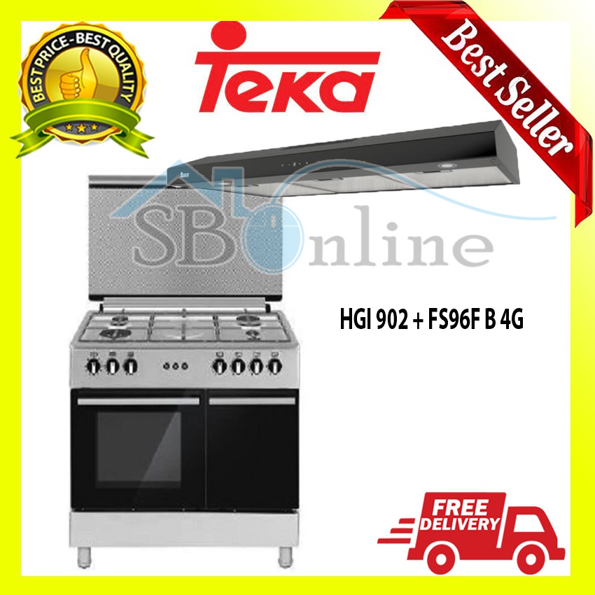 PAKET KOMPOR FREESTANDING TEKA - COOKER HOOD - HGI 902 + FS96F B 4G