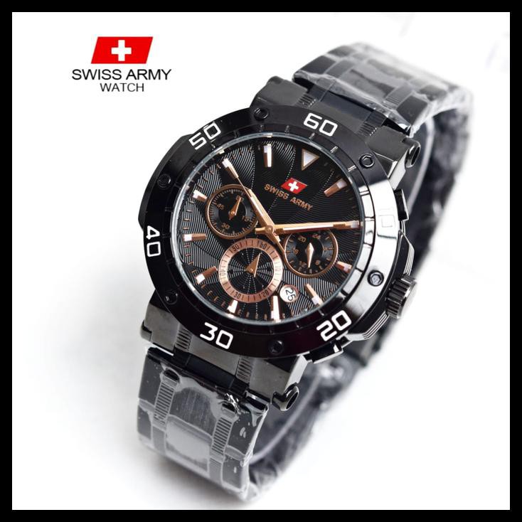 Jam Tangan Pria Swiss Army Rantai Chrono Active (Ada 2 Warna) - I Black