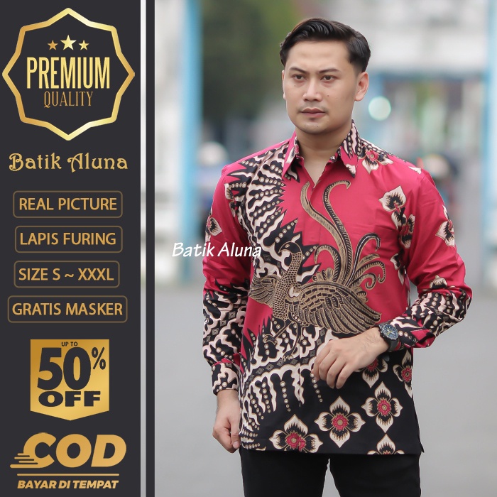 BATIK PRIA LENGAN PANJANG MEWAH PREMIUM ALUNA PRABUSENO SHANGHAI KERIS KEMEJA BATIK ACARA NIKAHAN KE