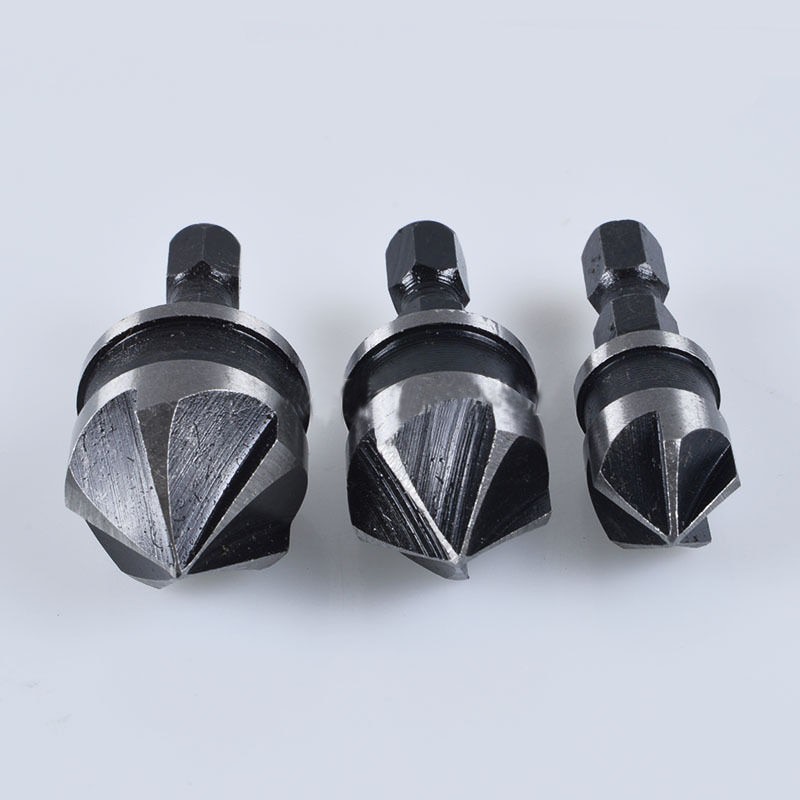 Mayitr Mata Bor Drill Bit Countersink Carbon Steel 12 16 19mm 3 PCS