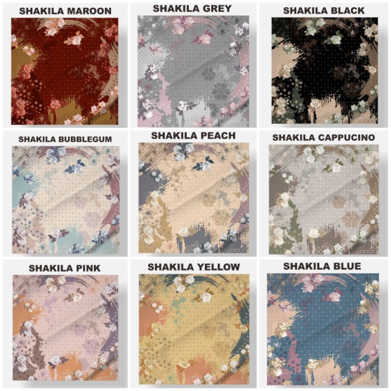 Motif shakila Hijab custom nama logo brand sendiri bahan voal ultima ultrafine jilbab kerudung voal 