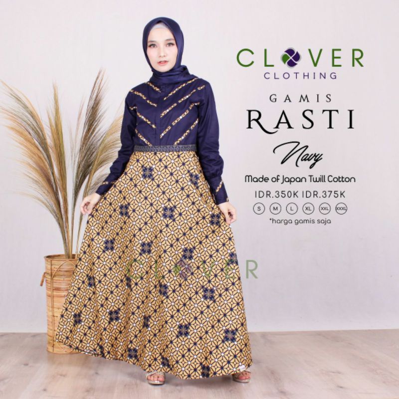 baju gamis wanita muslim pesta batik kondangan long dress bolero rasti clv