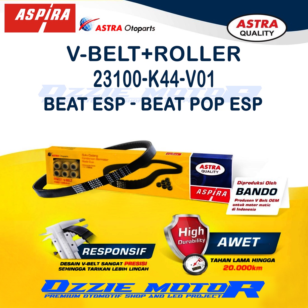 VANBELT V-BELT + ROLLER ASPIRA 23100-K44-V01 MOTOR BEAT ESP BEAT POP
