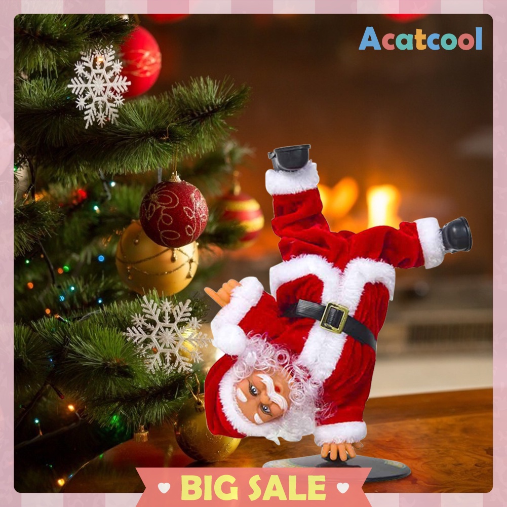 Christmas Music Rotating Inverted Dancing Santa Claus Doll Home Decoration