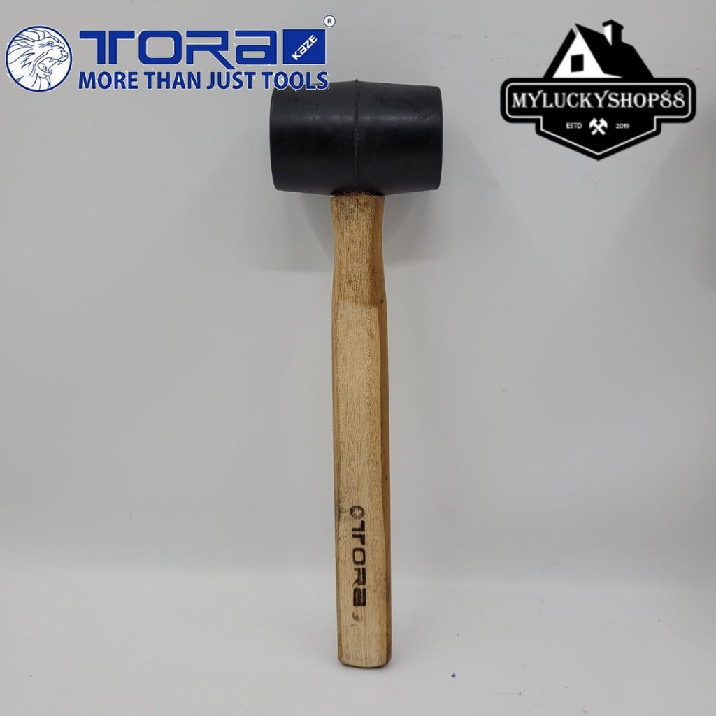 Palu Karet Gagang Kayu Tora 8 OZ Rubber Hammer Wooden Handle 8OZ