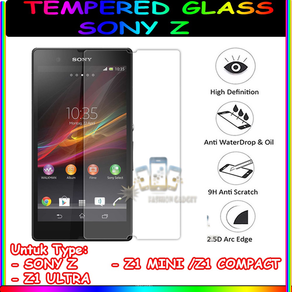 TEMPERED GLASS SONY XPERIA Z SONY Z ULTRA SONY Z1 SONY Z1 MINI / SONY Z1 COMPACT ANTI GORES KACA TEMPER GLASS - CLEAR