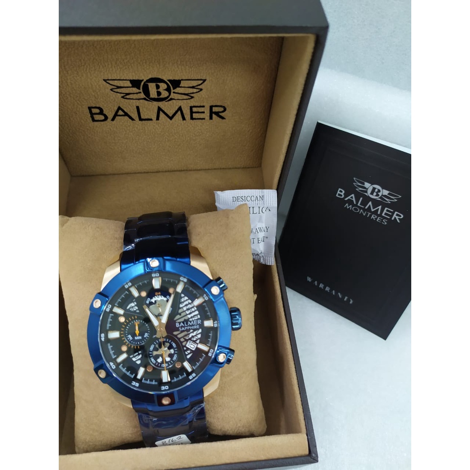 Jam Tangan Pria Analog BALMER 8162 Rantai Sapphire Original