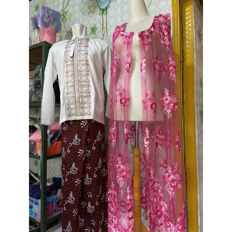 Outer Brokat warna pink