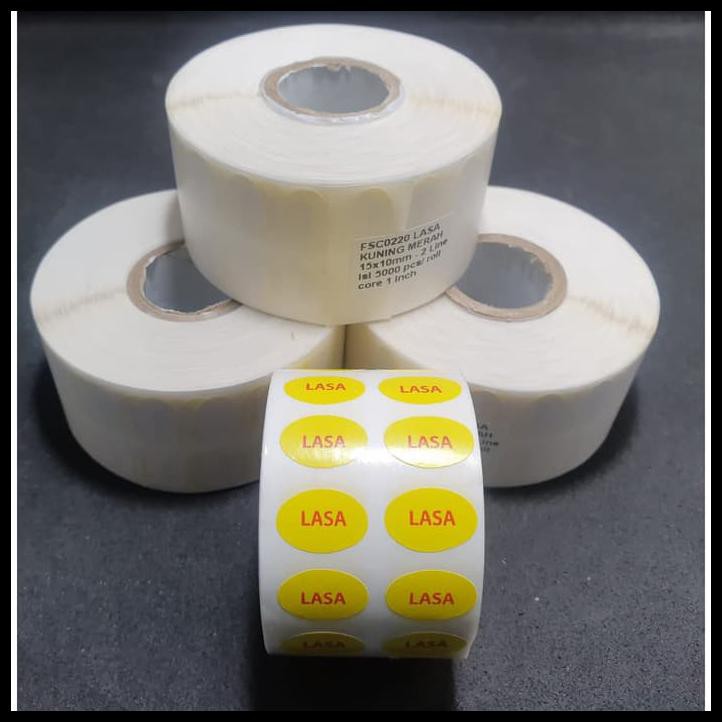 

Stiker Lasa Kuning Oval 15X10Mm Isi 5000 Pcs In Roll - 15X10Mm-Merah