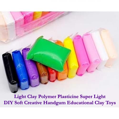 Clay Dough Mainan Edukasi Anak isi 12 Color - Polymer Light Clay Magic