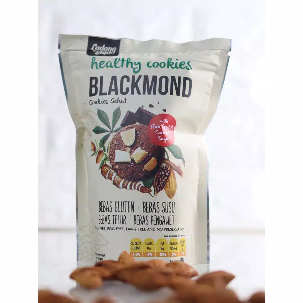 

Ladang Lima | Blackmond Cookies | Camilan Sehat Diet | Snack Busui dan Bumil | 180 gr | Gluten Free Egg Free