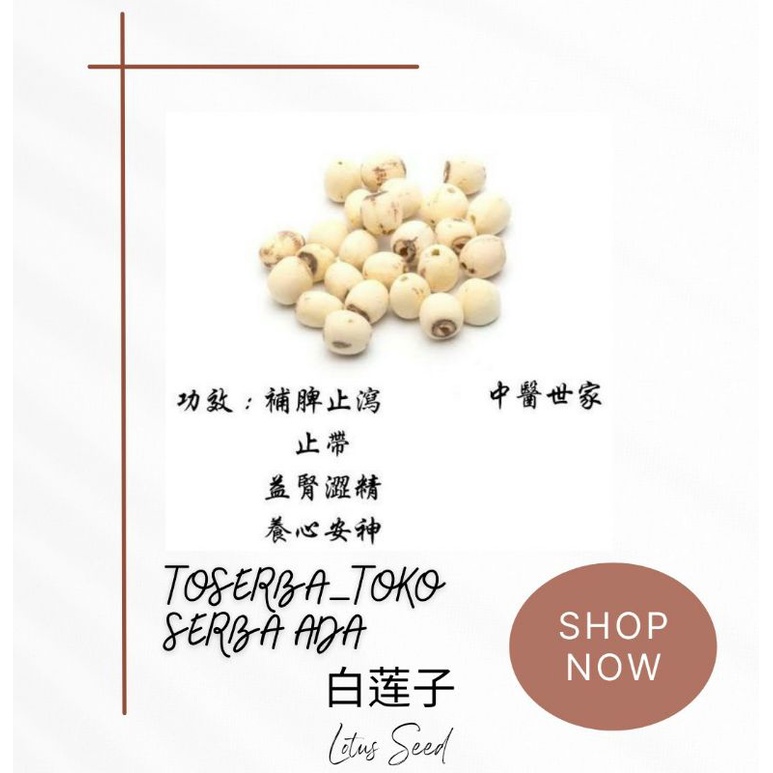 

100gr Herbal Lian Zi 莲子 Lotus Seed Biji Lotus Biji Teratai