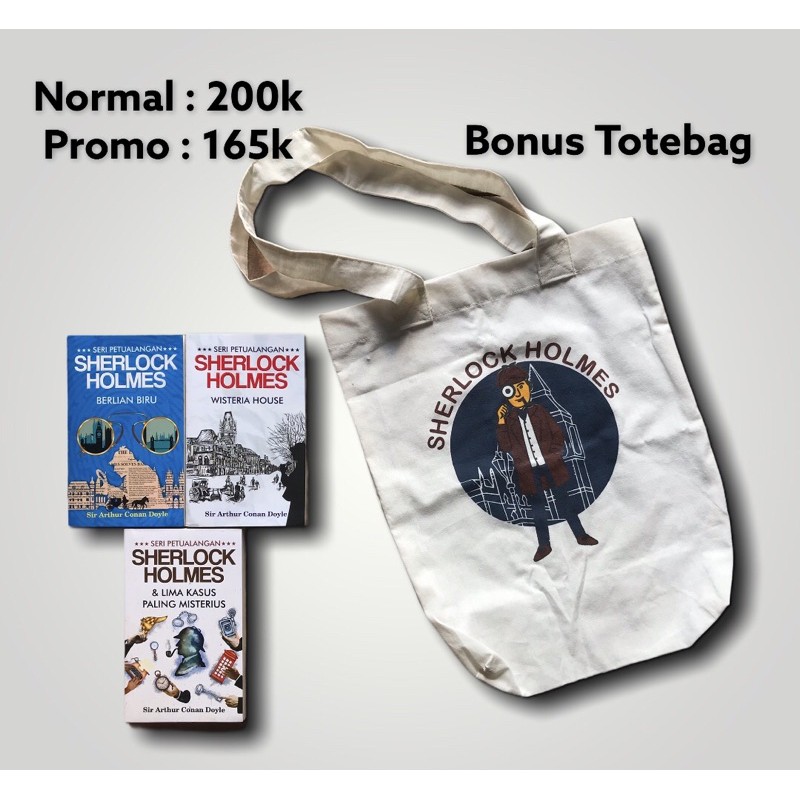 Paket Novel Sherlock Holmes Original Bonus Totebag