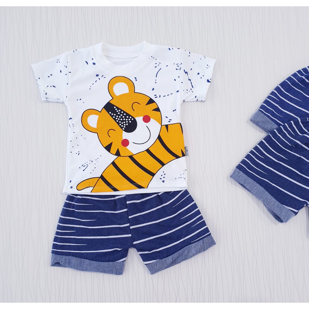 setelan pakaian casual anak laki laki tiger baju bayi baju baby gracia