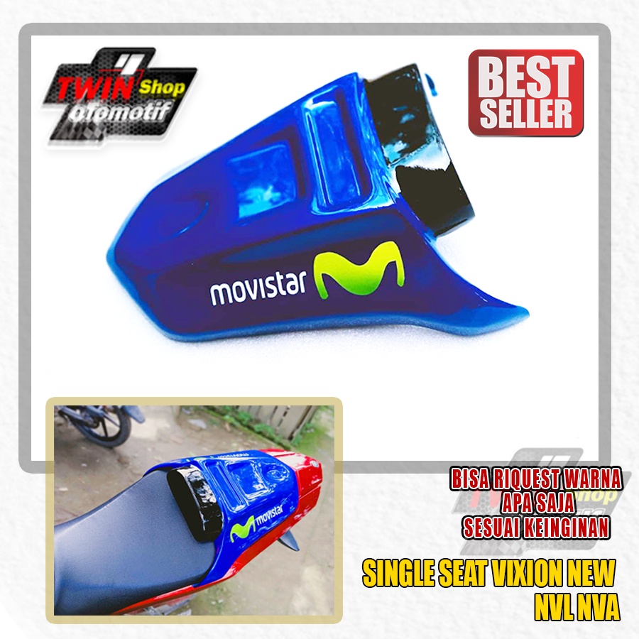 SINGLE SEAT VIXION NEW NVL NVA, COVER JOK VIXION BIRU GLOSSY