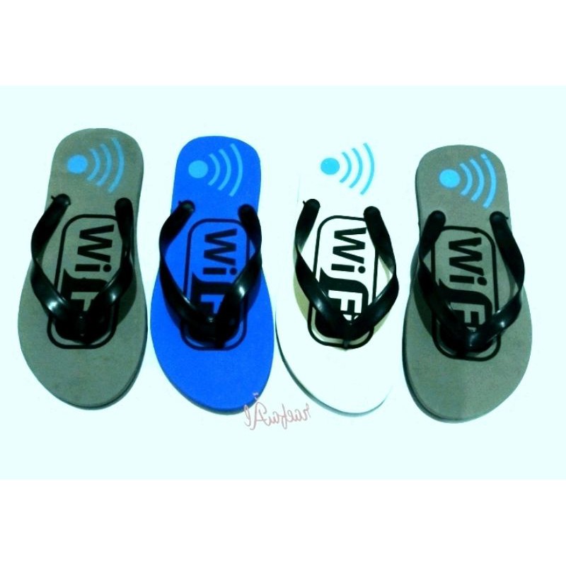 SANDAL JEPIT PRIA MOTIF WIFI CASUAL