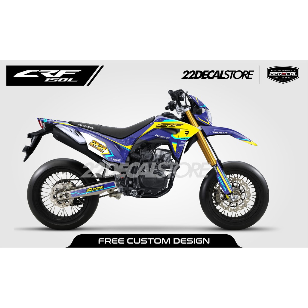 DECAL CRF 150L BIRU KUNING