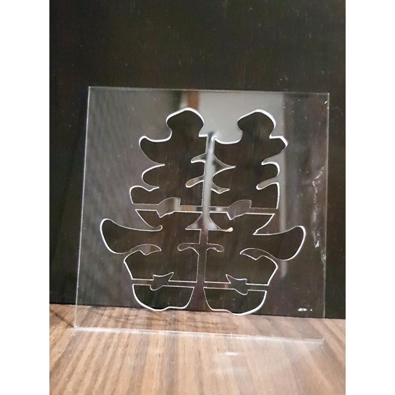 

acrylic cetak stamp shuang shi 10cm dngan frame 12cm tebal 3mm