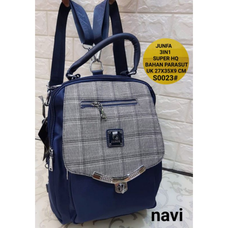 tas ransel wanita 3in 1 super HQ bahan parasut